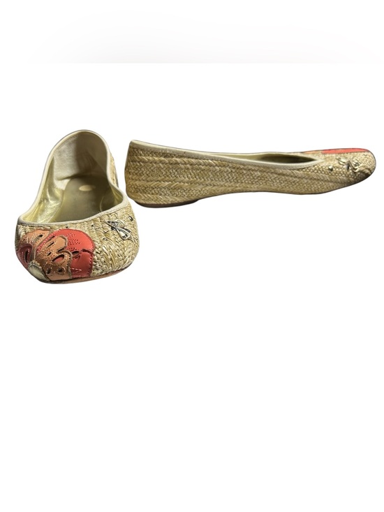 Coach Shoes - Coach Raffia Ballet Flats Beige Woven Leather Floral Butterfly Dragonfly Whimsy